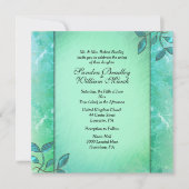 シックなシーグリーンコラム 招待状 (正面)