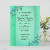 シックなシーグリーンコラム 招待状 (スタンド正面)