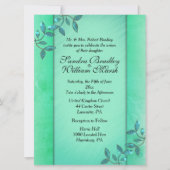 シックなシーグリーンコラム 招待状 (正面)