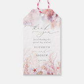 シックなシーシェルズコーラルウォー結婚ダーズサンキュー ギフトタグ (正面)