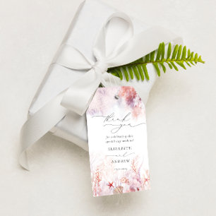 シックなシーシェルズコーラルウォー結婚ダーズサンキュー ギフトタグ