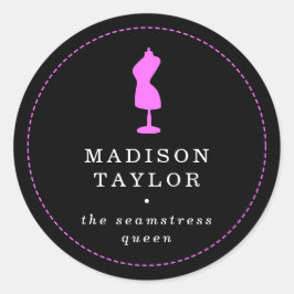 シックなシーパステーラー |ピンクマネキンブラック ラウンドシール