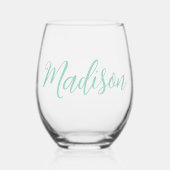 シックなシーフォーパーソナライズされたム名 ステムなしワイングラス (正面)