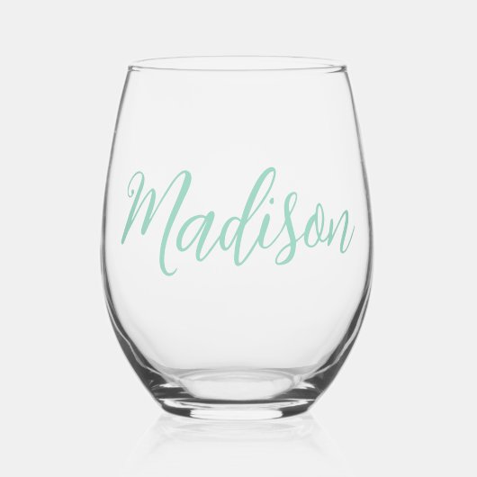 シックなシーフォーパーソナライズされたム名 ステムなしワイングラス (正面)