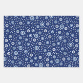 シックなシーホースガーリー海パターン赤ちゃん女の子 ラッピングペーパーシート (正面3)