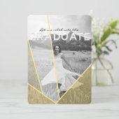 シックなジオメトリックオーバーレイ |卒業パーティーの写真 招待状 (スタンド正面)