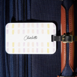 シックなジオメトリックモノグラムの水色 ラゲッジタグ