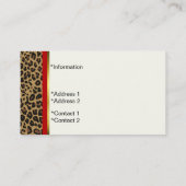 シックなジャガーのプリントの名刺 名刺 (裏面)