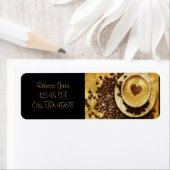 シックなジャバカプチーノコーヒービーンコーヒー愛好家 ラベル (インサイチュ)