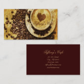 シックなジャワのカプチーノの喫茶店 名刺 (正面/裏面)