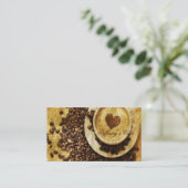 シックなジャワのカプチーノの喫茶店 名刺 (スタンド正面)