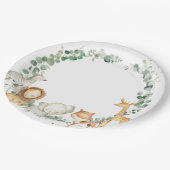 シックなジャングルアニマルズグリーンリーベビーシャワー誕生日 ペーパープレート (アングル)