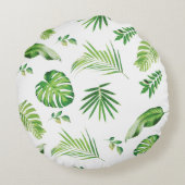 シックなジャングルアニマルズサファリグリーンリーキッズベビー ラウンドクッション (裏面)