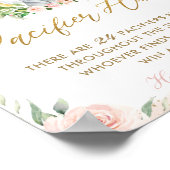 シックなジャングルアニマルズピンクフローラおしゃぶり狩りゲーム ポスター (角)