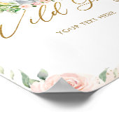 シックなジャングルアニマルズピンクフローラ野生の推測ゲーム ポスター (角)