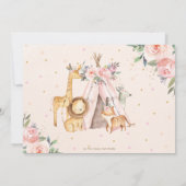 シックなジャングルアニマルトライバルワイルドワン1歳の誕生日 招待状 (裏面)