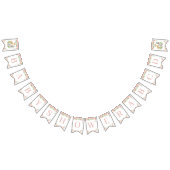 シックなジャングルアニマル赤面ピンクフローラベビーシャワー バンティングフラッグ (全)