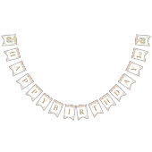 シックなジャングルアニマル赤面ピンクフローラ誕生日 バンティングフラッグ (全)