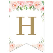 シックなジャングルアニマル赤面ピンクフローラ誕生日 バンティングフラッグ (第2の旗)