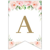 シックなジャングルアニマル赤面ピンクフローラ誕生日 バンティングフラッグ (第3の旗)