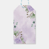 シックなジャングルサファリアニマルズパープルフローラベビーガール ギフトタグ (裏面)