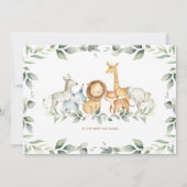 シックなジャングル動物の緑おむつラッフルカード 招待状 (裏面)