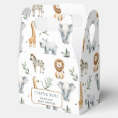 シックなジャングル動物の緑のサファリベイビーシャワー フェイバーボックス (オープン)