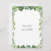 シックなジャングル動物の緑のサファリベイビーシャワー 招待状 (裏面)