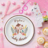 シックなジャングル動物の緑のニュートラルベビーシャワー ペーパープレート (パーティー)