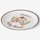 シックなジャングル動物の緑のニュートラルベビーシャワー ペーパープレート (アングル)