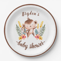 シックなジャングル動物の緑のニュートラルベビーシャワー