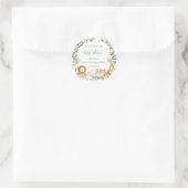 シックなジャングル動物の緑のニュートラルベビーシャワー ラウンドシール (バッグ)