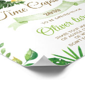 シックなジャングル動物の緑の時間カプセルサイン ポスター (角)