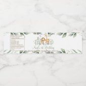 シックなジャングル動物の緑の誕生日パーティーのお気に入り ペットボトルラベル (シングルラベル)