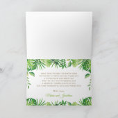 シックなジャングル動物の緑の誕生日ベビーシャワー サンキューカード (内部)