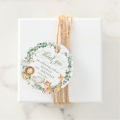 シックなジャングル動物の緑の誕生日ベビーシャワー フェイバータグ (インサイチュ)