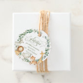 シックなジャングル動物の緑の誕生日ベビーシャワー フェイバータグ (インサイチュ)