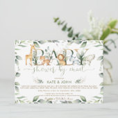 シックなジャングル動物の緑の赤ちゃんシャワーbyメール 招待状 (スタンド正面)