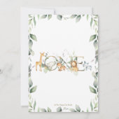 シックなジャングル動物の緑1st誕生日の男の子 招待状 (裏面)