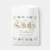 シックなジャングル動物の緑1st誕生日ワイルドワン フェイバーバッグ (正面)