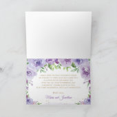 シックなジャングル動物パープルフローラベビーシャワー サンキューカード (内部)