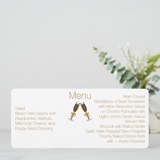 シックなスキニーカスタムウェディングメニュー メニュー (スタンド正面)