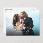 シックなスクリプシンプルトのエレガントな結婚式ありがとう写真 ポストカード (正面/裏面)