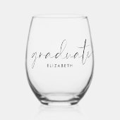シックなスクリプトの卒業 ステムなしワイングラス (正面)
