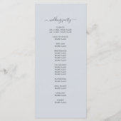 シックなスクリプトアイスシンプルブルーミニマル結婚 プログラム (裏面)