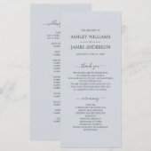 シックなスクリプトアイスシンプルブルーミニマル結婚 プログラム (正面/裏面)