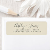 シックなスクリプトアンティーク結婚ホワイト差出人住所 ラベル (インサイチュ)