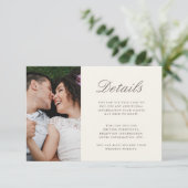 シックなスクリプトイエロー結婚の詳細写真 エンクロージャーカード (スタンド正面)