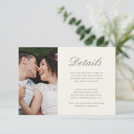 シックなスクリプトイエロー結婚の詳細写真 エンクロージャーカード (スタンド正面)