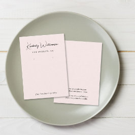 シックなスクリプトイヤリングピンクジュエリーディスプレイカード 名刺